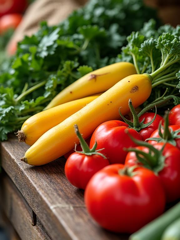 Frisches, saisonales Gemüse von einem lokalen Schweizer Bauernmarkt