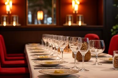 Ein exklusiv gedeckter Tisch für ein Private Dining Erlebnis in einem stilvollen Ambiente